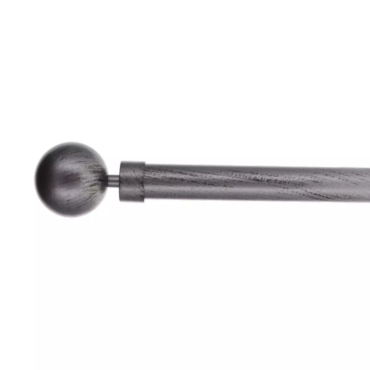 Kit de tringle extensible (L210 - L380 cm / D28 mm) Gaia Argent et noir 1