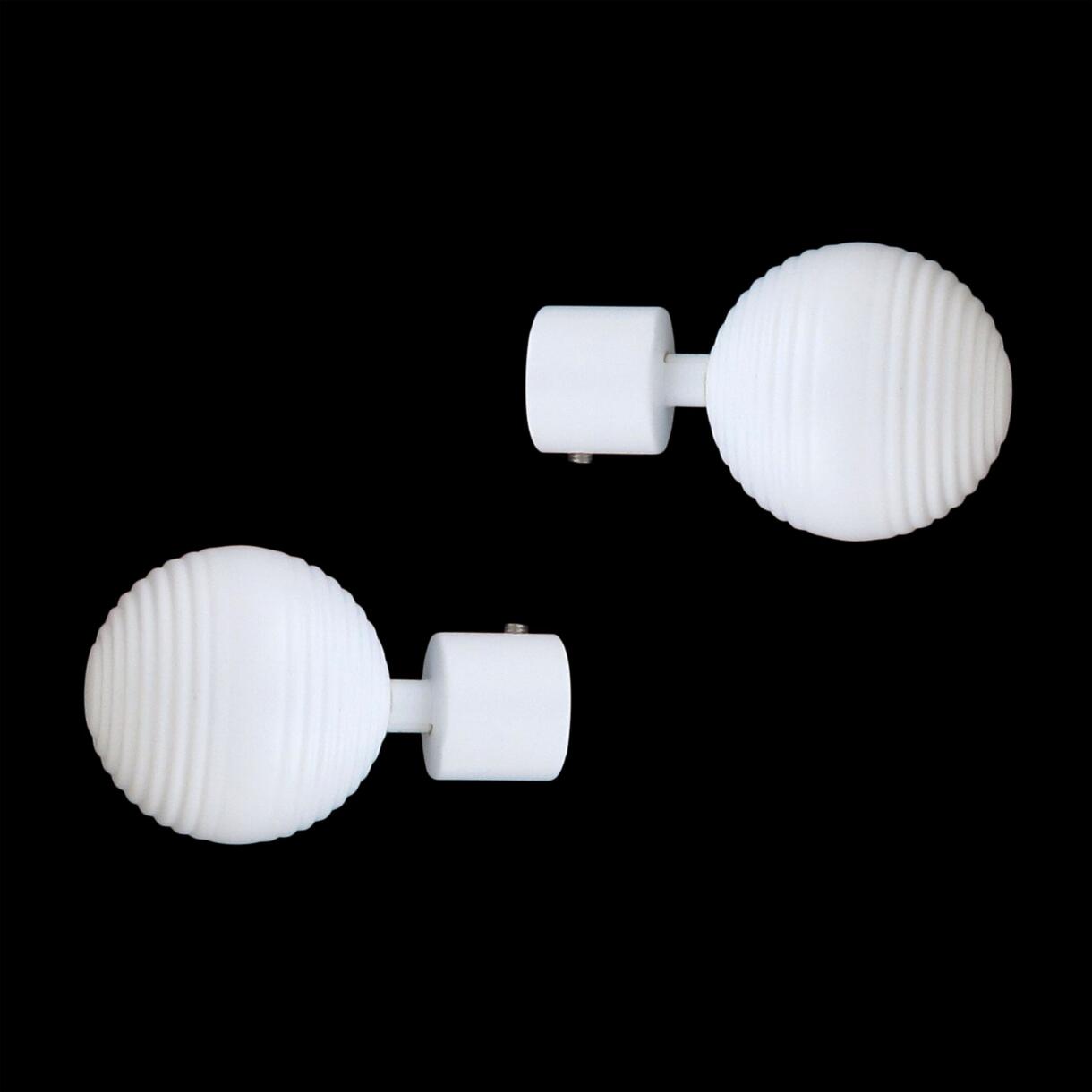 Set van 2 eindknoppen voor gordijnroede (D20 mm) Globe Wit 1