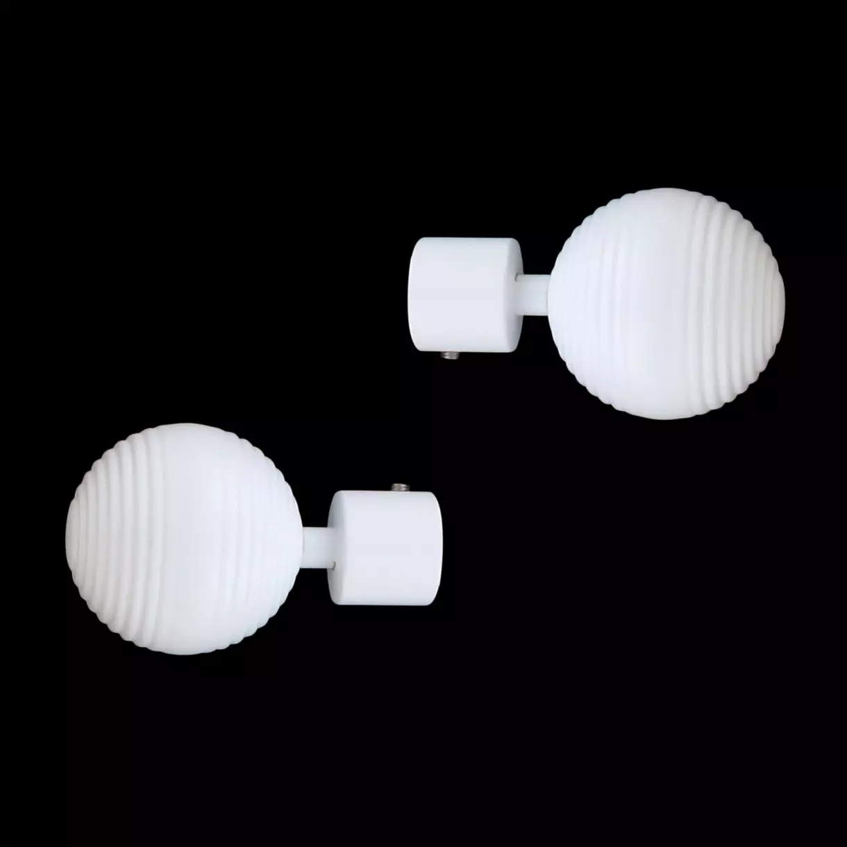 Lot de 2 embouts tringle (D20 mm) Jim Globe Blanc 1