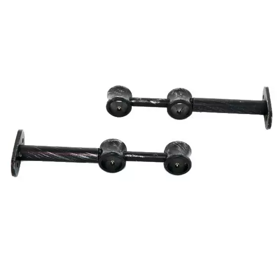 eminza Lot de 2 supports tringles doubles extensibles (L150 - 195 / D20) Jim Noir patiné