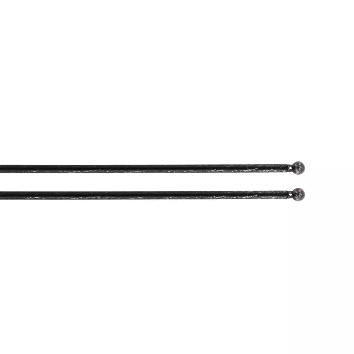 Juego de 2 barras para visillos extensibles redondas (L40 a 600 cm) Rona Negro