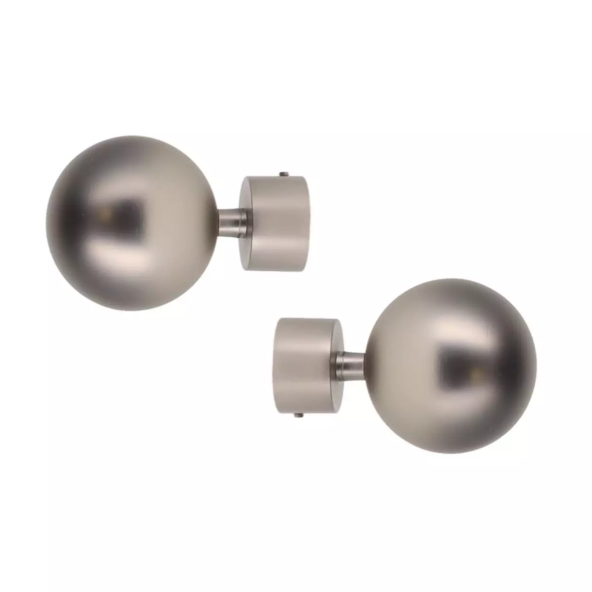 Juego de 2 conteras para barra (D28 mm) Gaia Plata mate 1