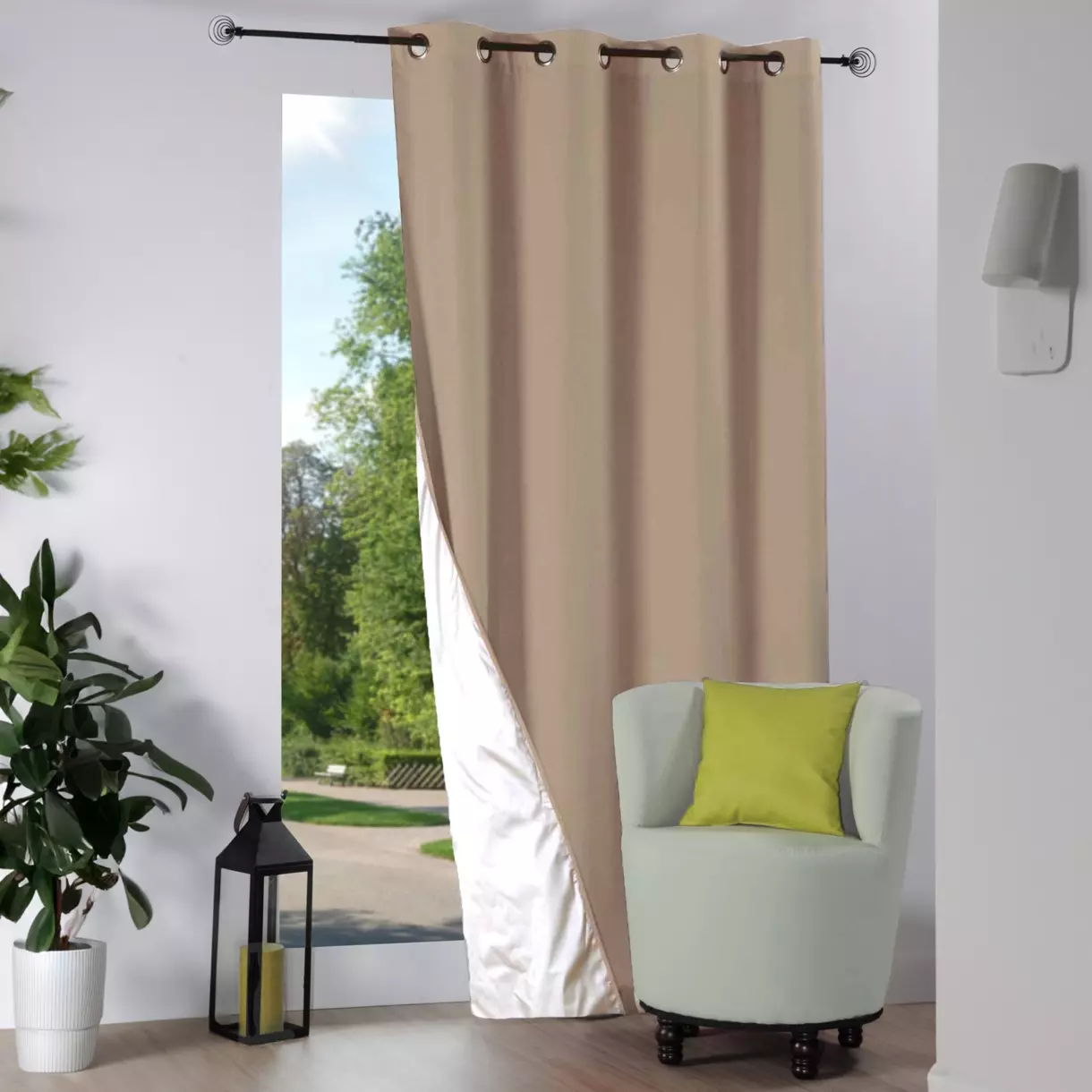 Isolerend gordijn (135 x 240 cm) Nelson Beige 1