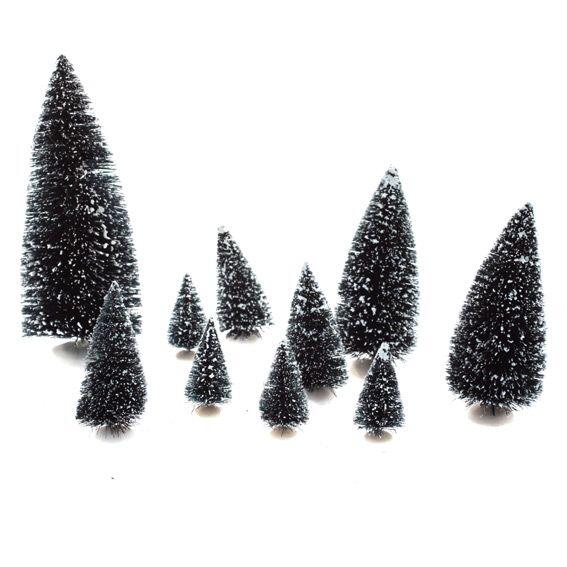 Set van  kerstbomen Epicea om een dorp te bouwen 1