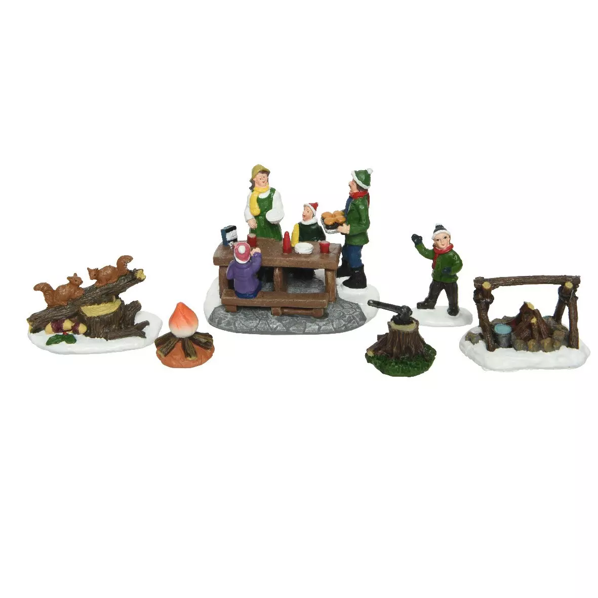Lot de figurillas y accesorios Pájaro carpintero de invierno para pueblo 1