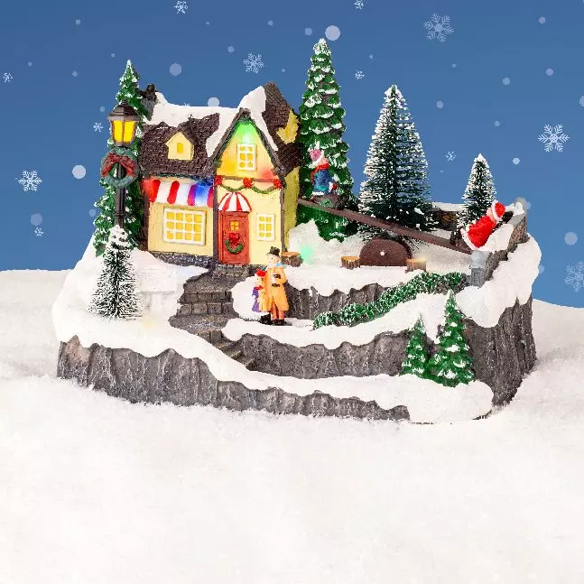 Village de Noël lumineux à piles Maison de famille 1