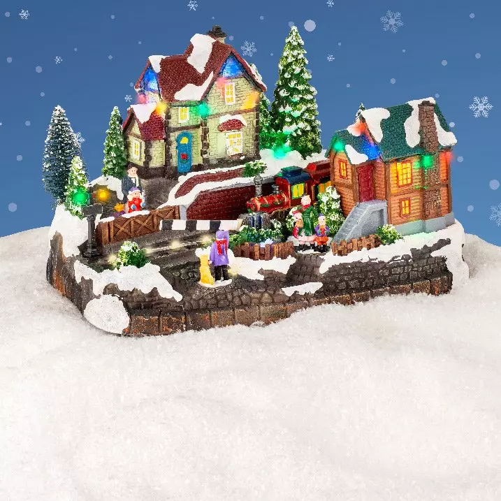 Village de Noël lumineux et musical Passage du train 1