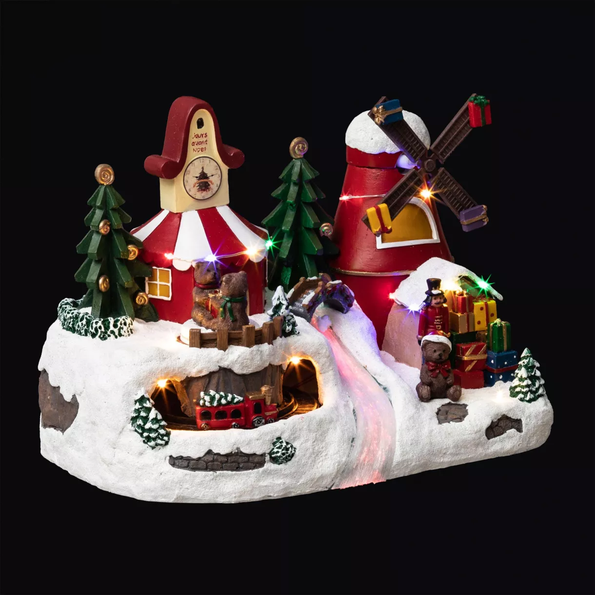Village de Noël lumineux Horloge 2