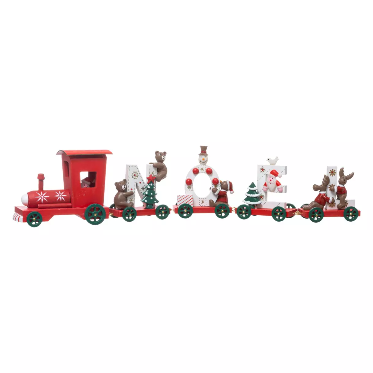 Decoratieve trein van hout 4 wagons 1