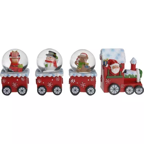 Sneeuwbol (H8 cm) Kersttrein Happy