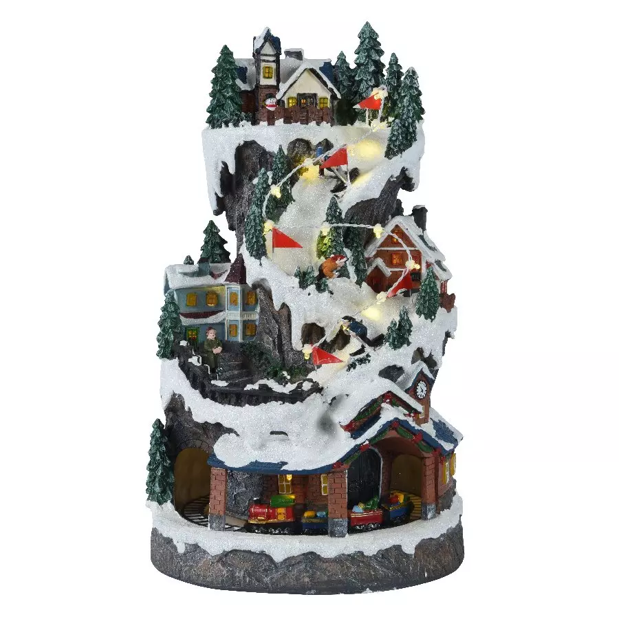 Village de Noël lumineux Hameau de montagne 1