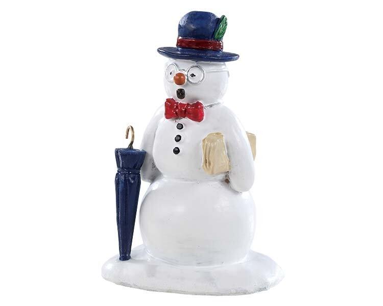 Personages Lemax Sneeuwpop met hoed en paraplu