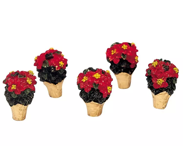 Accessoire Lemax Lot de 5 Poinsettias