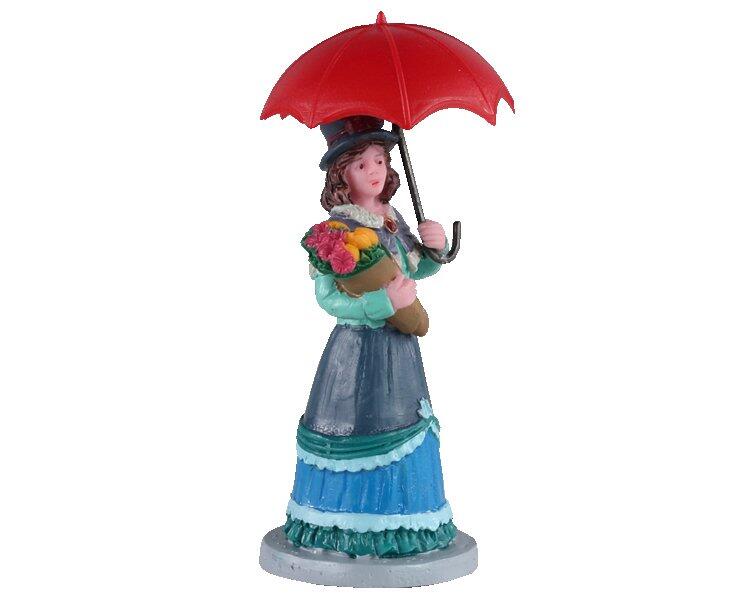 Figur Lemax Dame mit Regenschirm