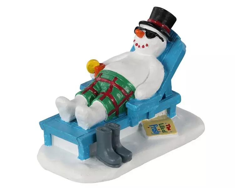Personaje Lemax muñeco de nieve descansando