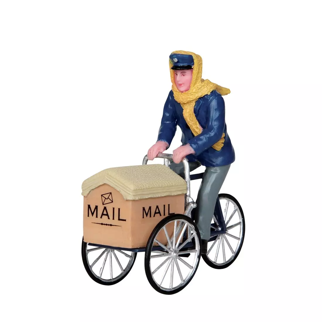 Personaje Lemax cartero en bicicleta