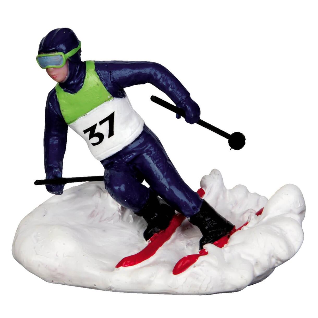 Personaje Lemax esquiador de slalom