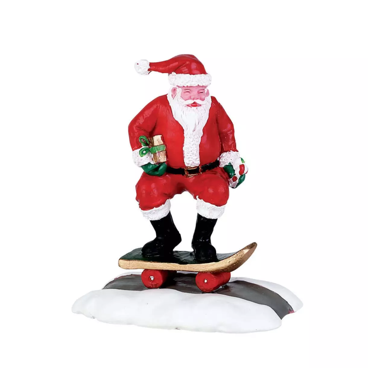 Personnage Lemax Père Noël en skate
