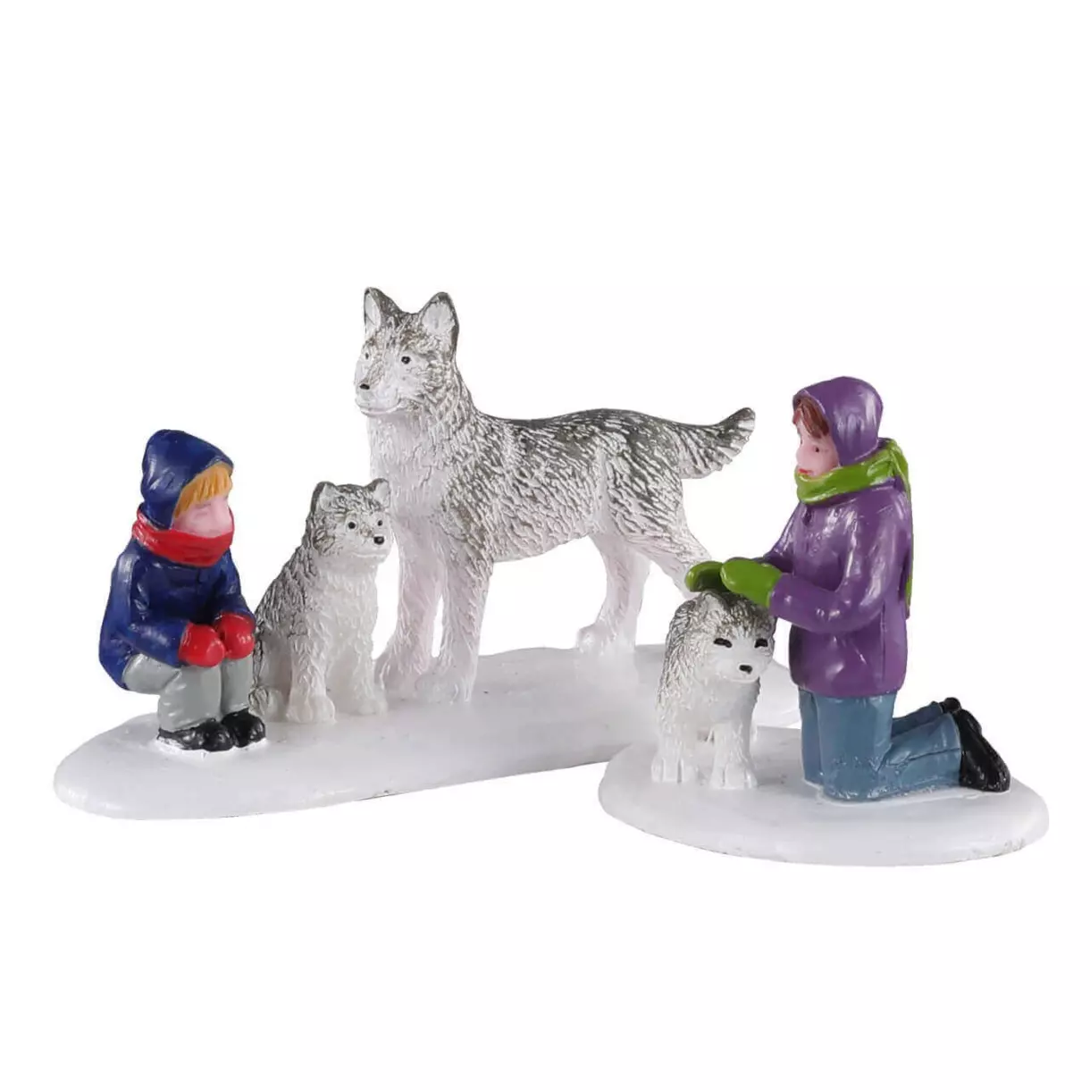 eminza Personnages Lemax Chiens de traineau