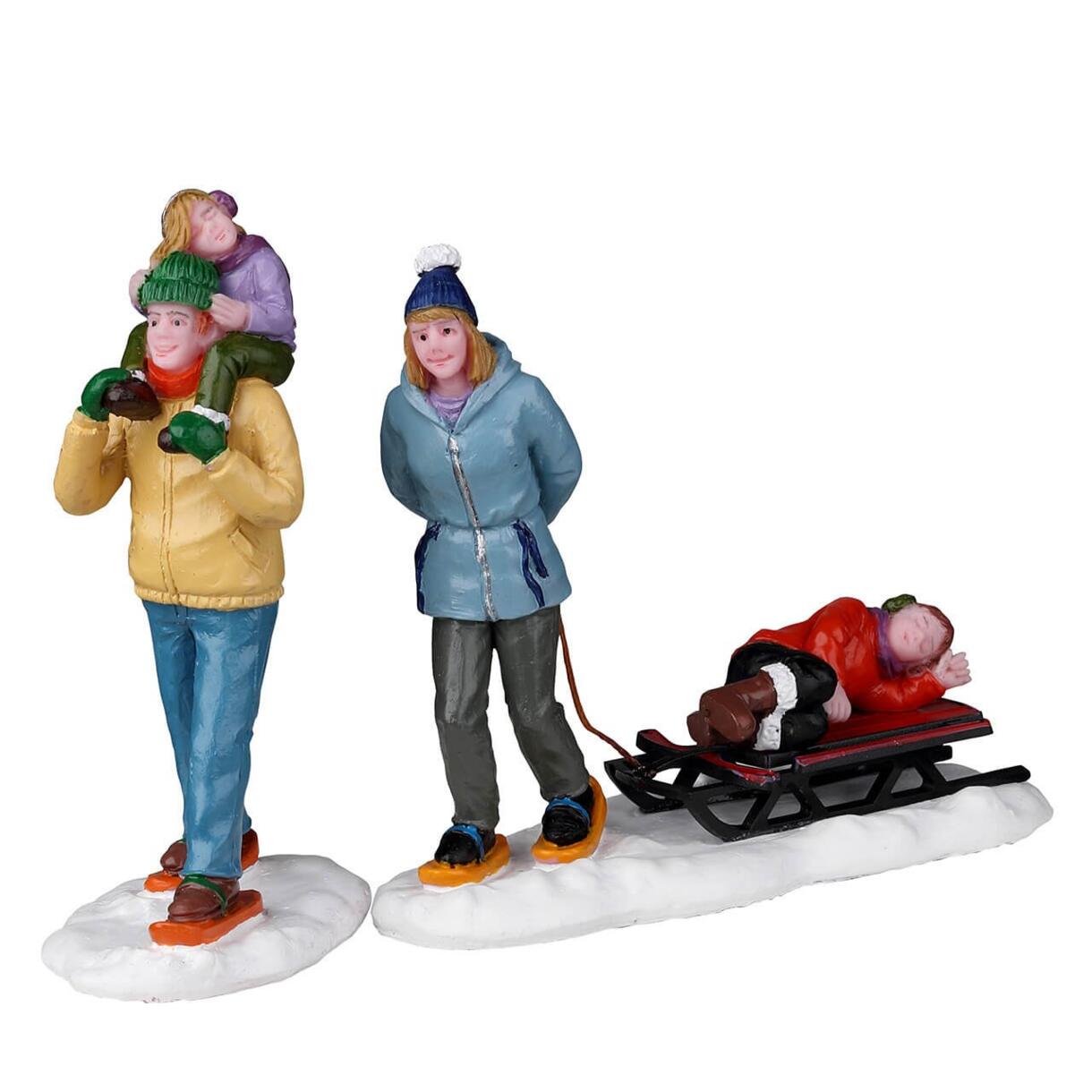 Figur Lemax Familie mit Schneeschuhen