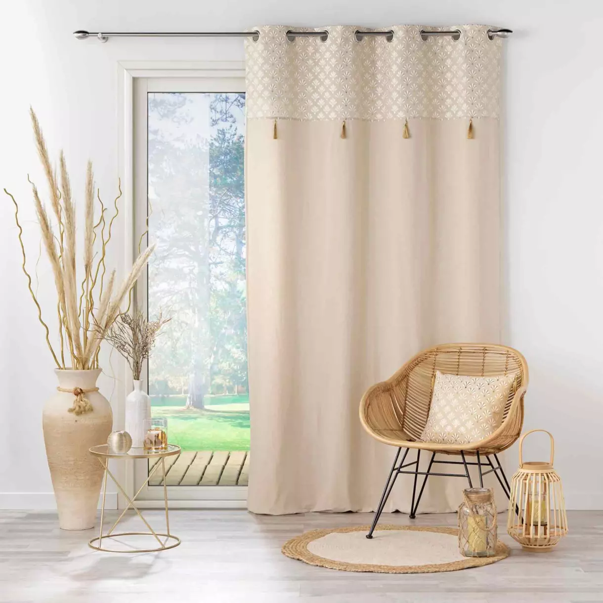 Rideau coton (140 x 240 cm) Rafina Beige 1