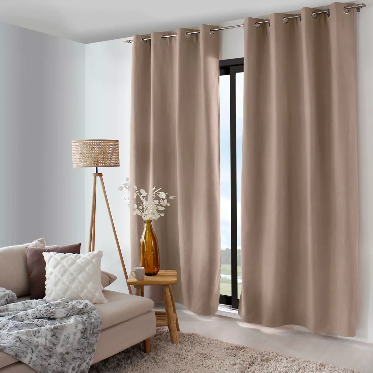 Cortina opacas aislante (135 x 240 cm) Nordica Beige 1