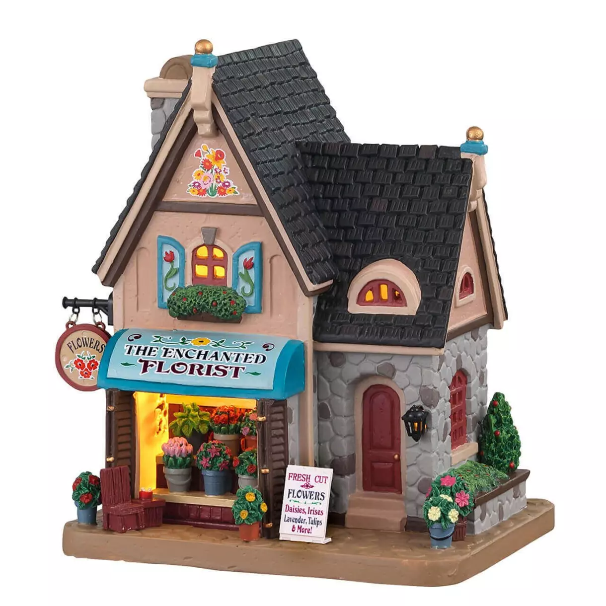 Village de Noël Lemax à piles lumineux Le Fleuriste enchanté 1