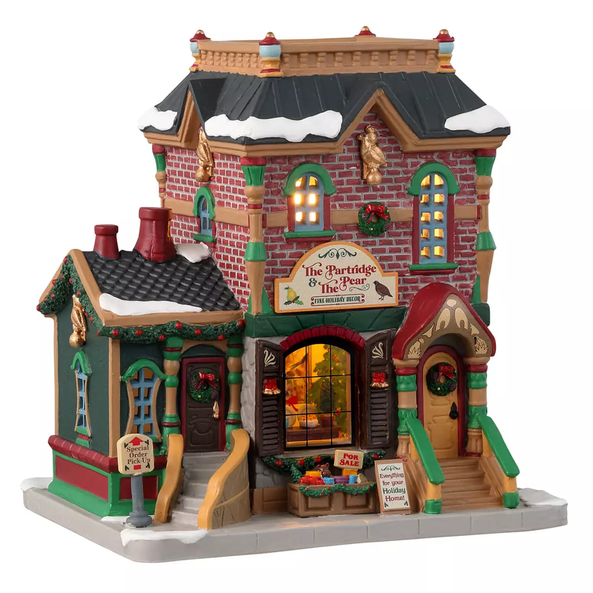 Village de Noël Lemax à piles lumineux La Perdrix et la Poire 1