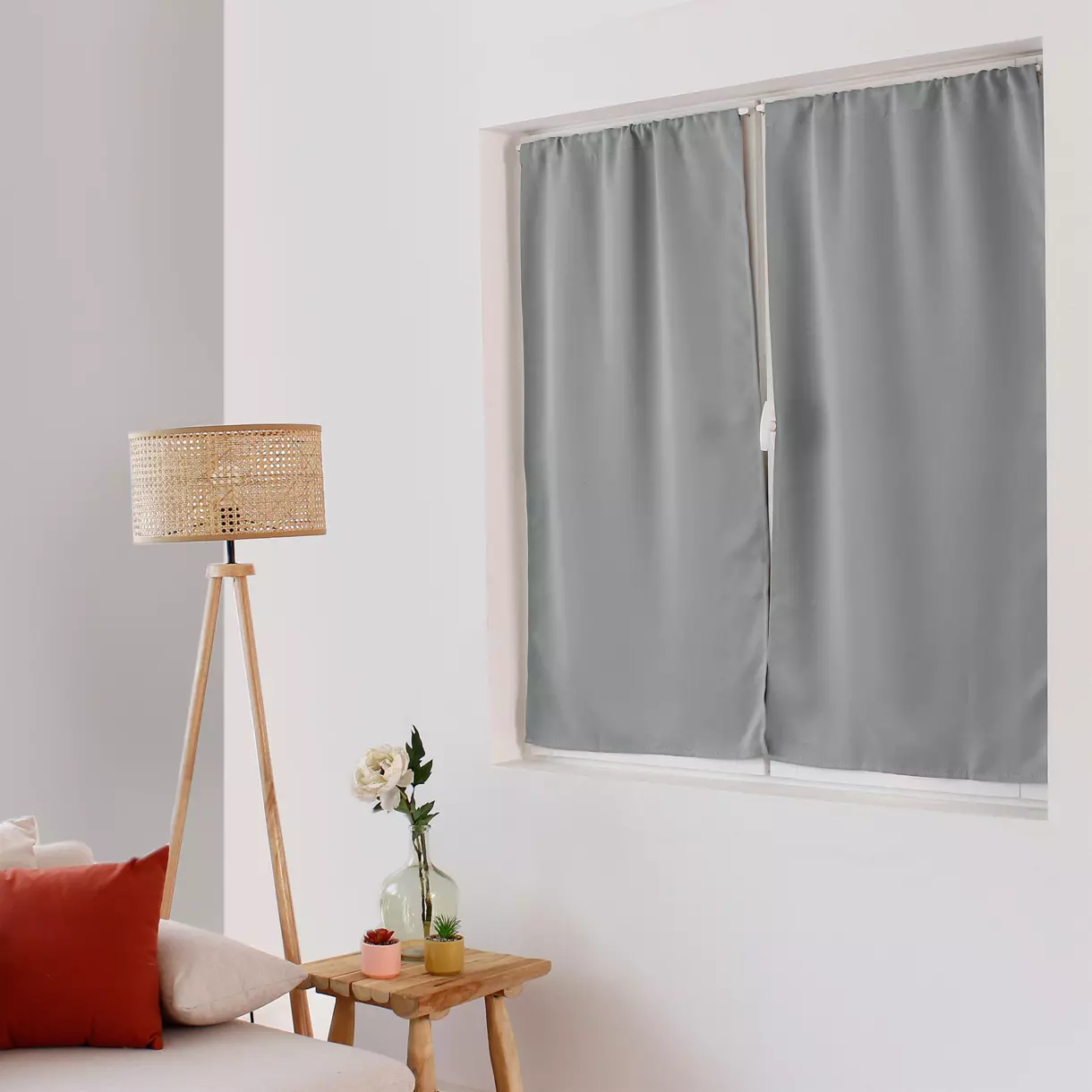 Rideau occultant passe-tringle (60 x 120 cm) Night Gris clair 1