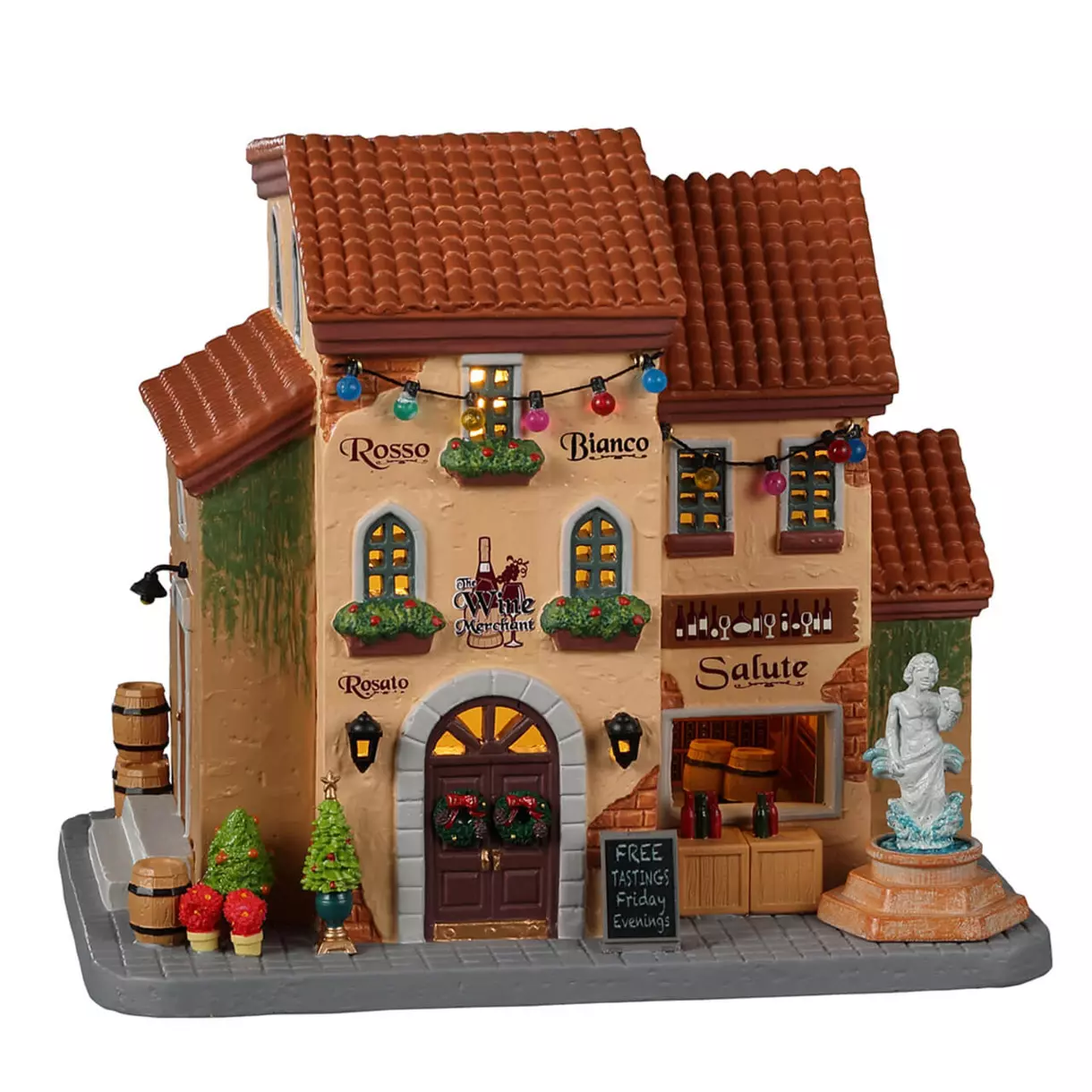 Village de Noël Lemax à piles lumineux Marchand de vin 1