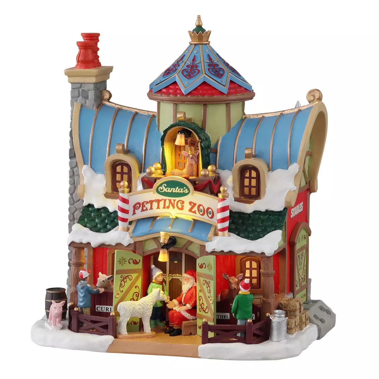 Village de Noël Lemax à piles lumineux Zoo pour enfants  1