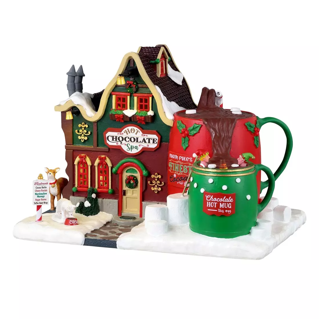 Village de Noël Lemax à piles lumineux Spa au chocolat chaud 1
