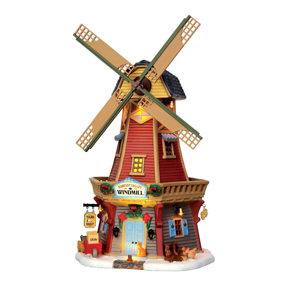 Beleuchtetes Weihnachtsdorf Lemax mit Musik und Animation Windmühle Harvest Valley 1