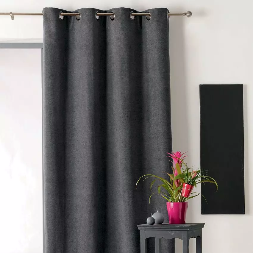 Rideau occultant isolant (140 x H260 cm) Alaska Gris anthracite 1
