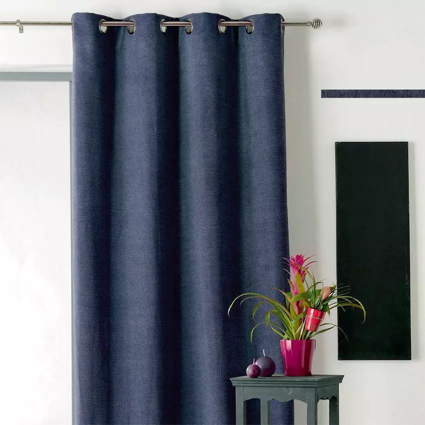 Cortina opaca y aislante (140 x Alto 260 cm) Alaska Azul Marino 1