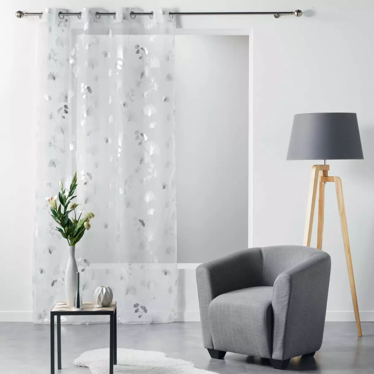 Voilage (140 x 240 cm) Bloomy Blanc 1