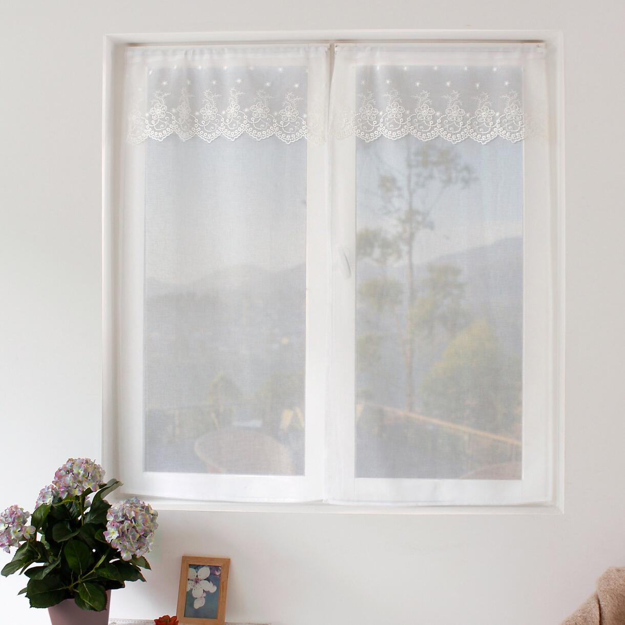 Coppia di tende trasparenti (60 x 120 cm) Massala Bianco 1