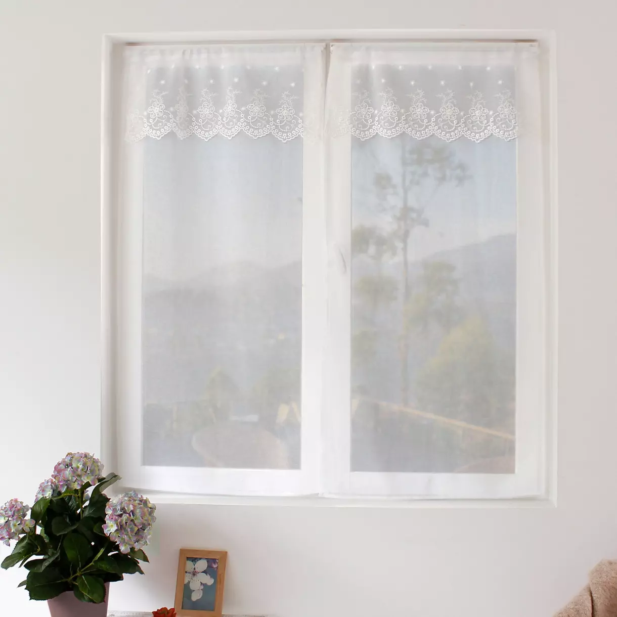 Juego de visillos (60 x 120 cm) Massala Blanco