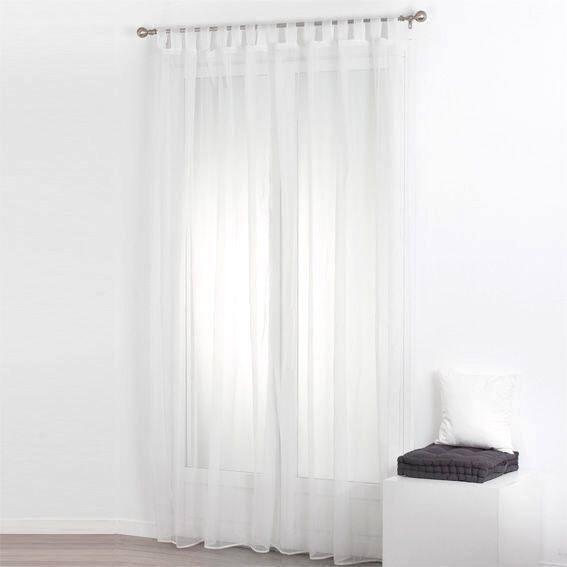 Set di due tende in voile (140 x H240 cm) Uni Bianco 1