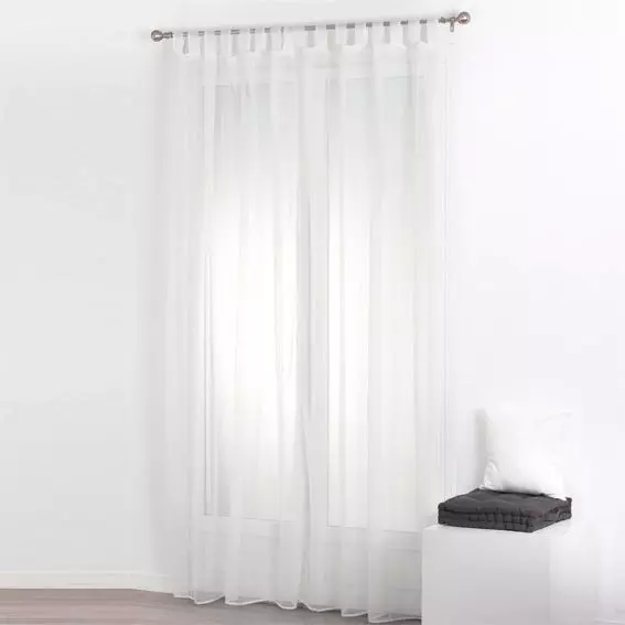 Lot de 2 voilages (140 x 240 cm) Uni Blanc 1