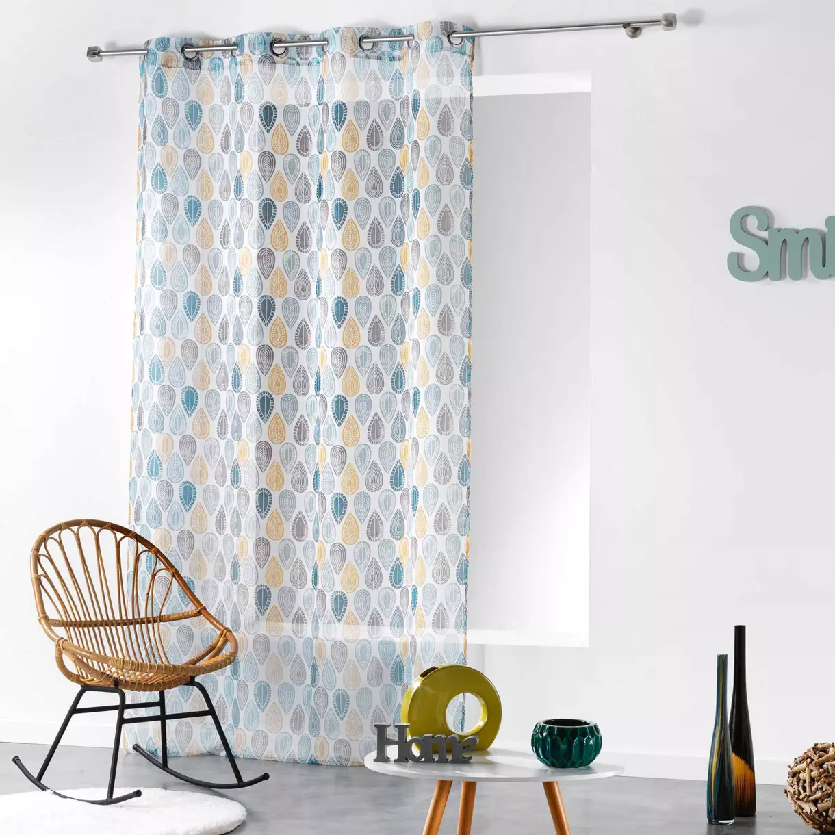 Vitrage (140 x 240 cm) Palpito Blauw 1