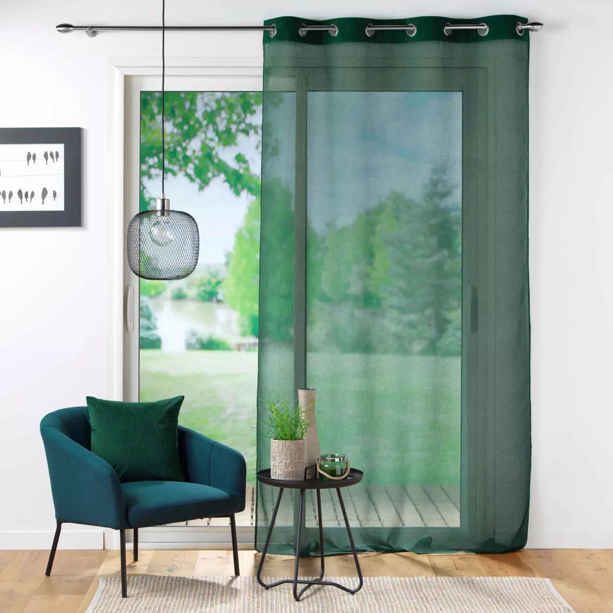 Voilage (140 x 240 cm) Casual Vert foncé 1