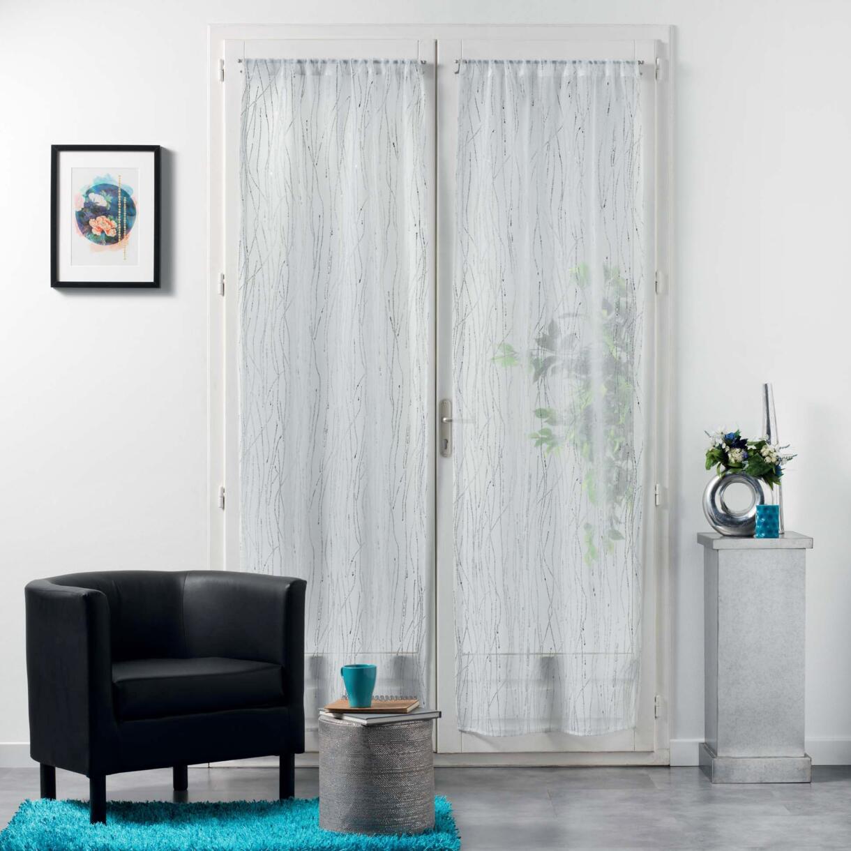 Coppia di tende trasparenti (70 x 200 cm) Filiane Bianco 1
