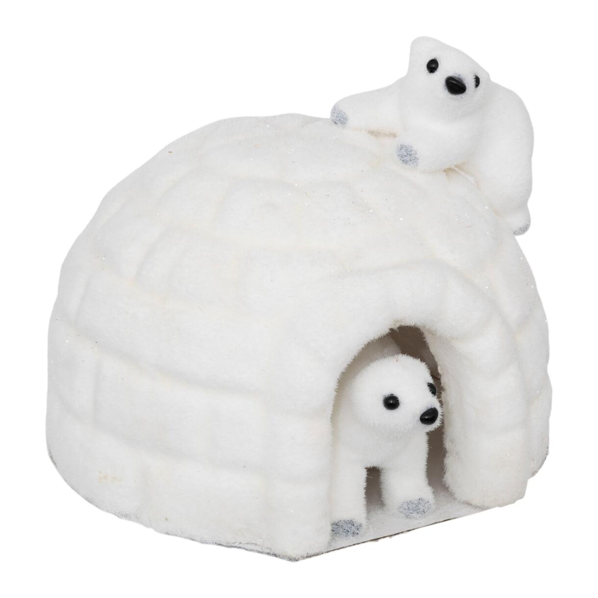 Ours polaire et igloo 15 cm Blanc 1