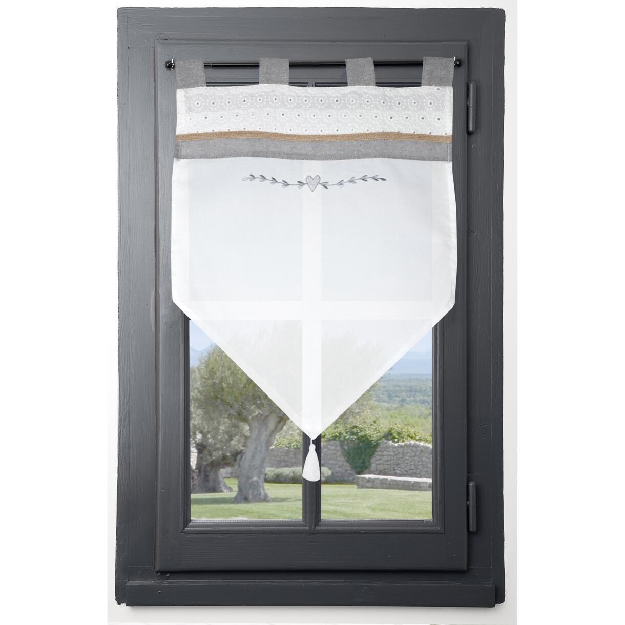 Visillo corto para ventana  (45 x 60 cm) Candice Blanco 1