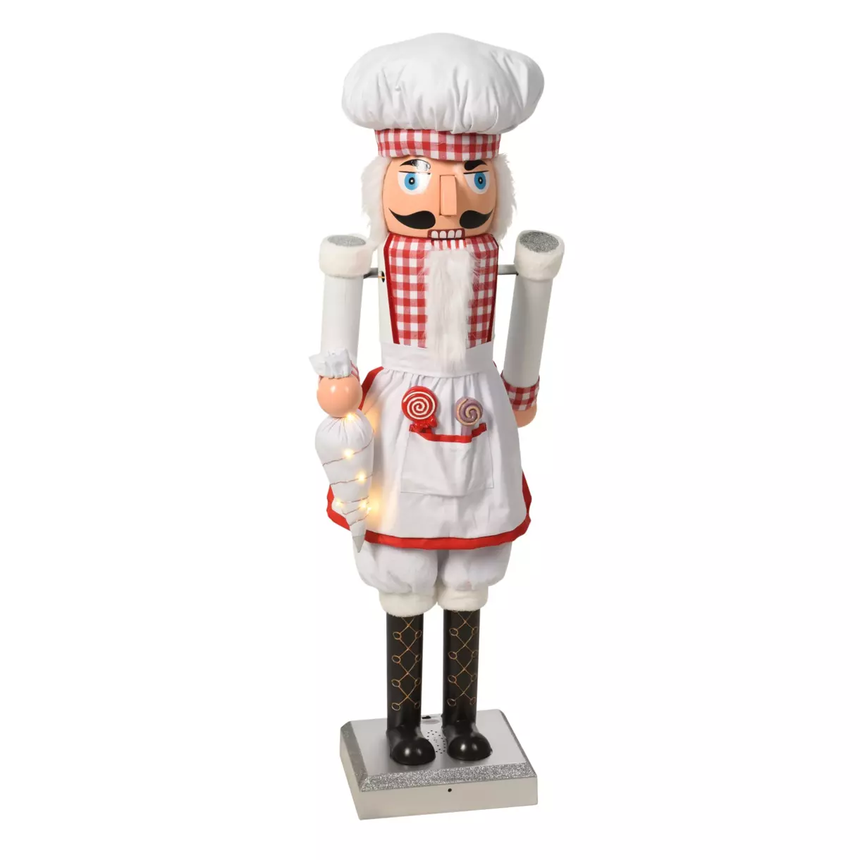 Grand Casse-noisette chef H110 cm musical, en mouvement et lumineux 1