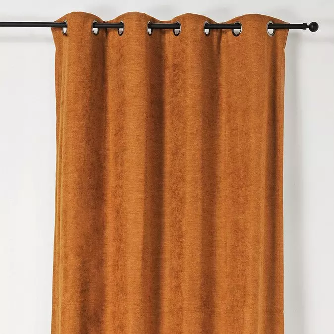 Cortina opaca aislante (140 x Alto 260 cm) Alaska Naranja claro 1