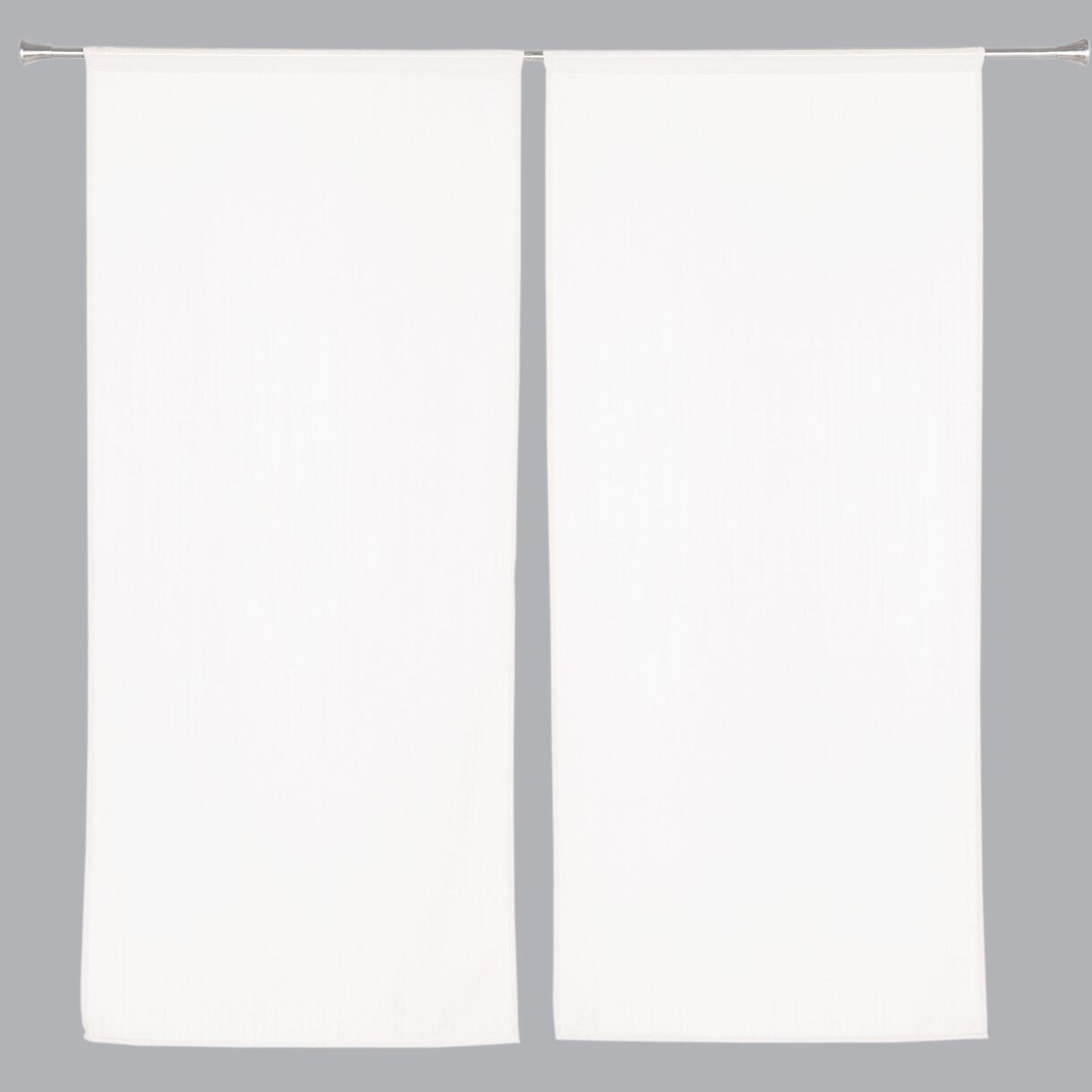 Vitrage set (60 x 140 cm) Etamine bevroren Wit 1