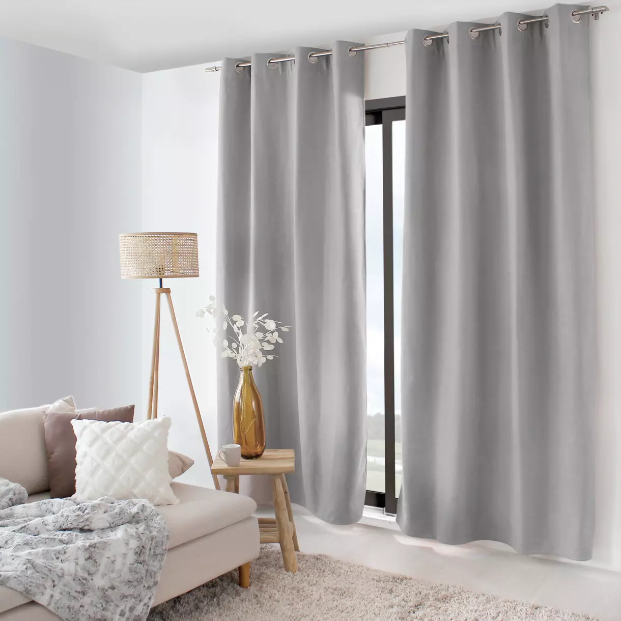 Cortina opacas aislante (135 x 240 cm) Nordica Gris 1