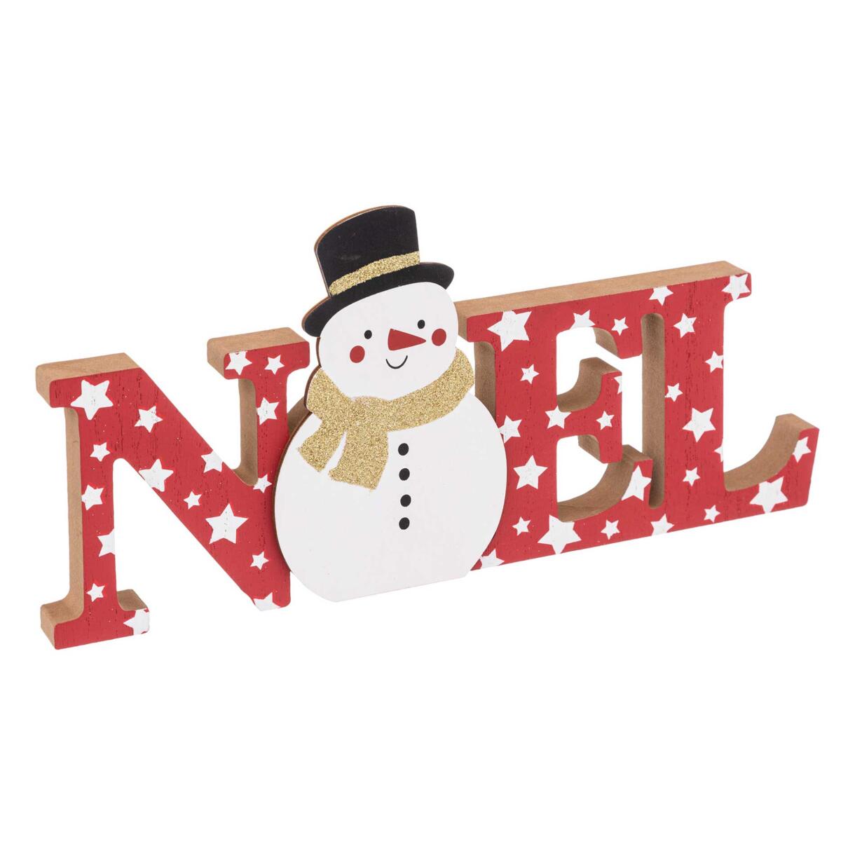 Navidad y muñeco de nieve de madera para colocar  rojo 1